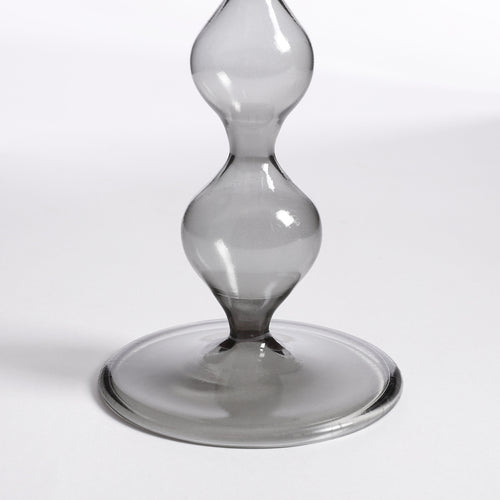 Mica Decorations Trent Kandelaar - H33 x Ø9 cm - Glas - Donkergrijs