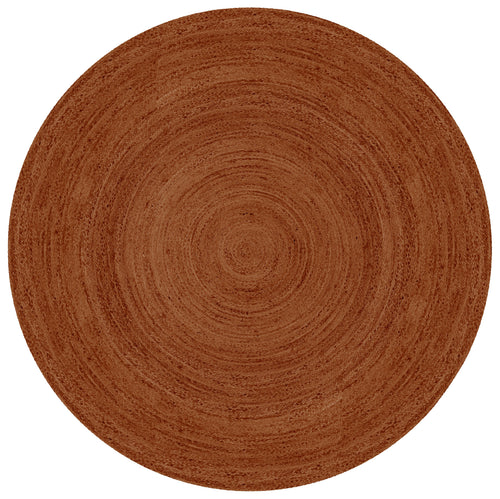 Mrcarpet jute vloerkleed - roest/terracotta - Ø 300 cm