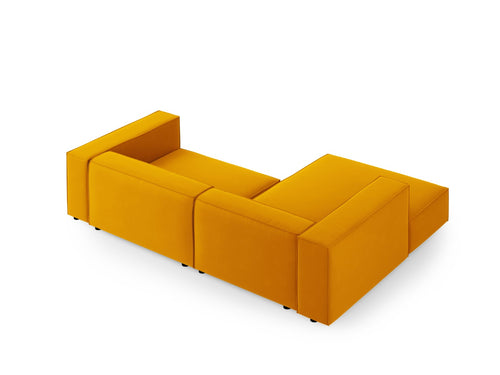 Cosmopolitan Design linker hoekbank Arendal 3-zits, flueel, geel - 166x224x70cm