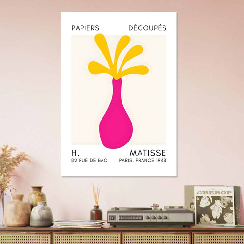 Artfulprints  Matisse - Ocean flower yellow/pink   poster 50x70 cm - vtwonen shop