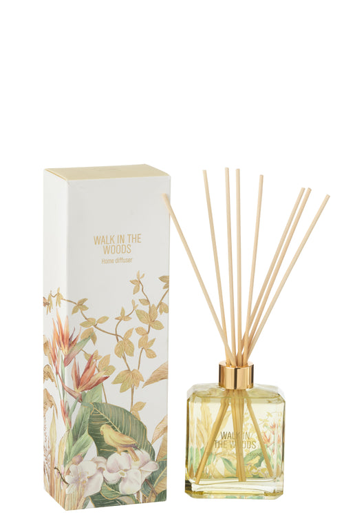 J-Line geurolie + stokjes Walk in the Woods - Bergamot Fig - geel - 180ml - vtwonen shop