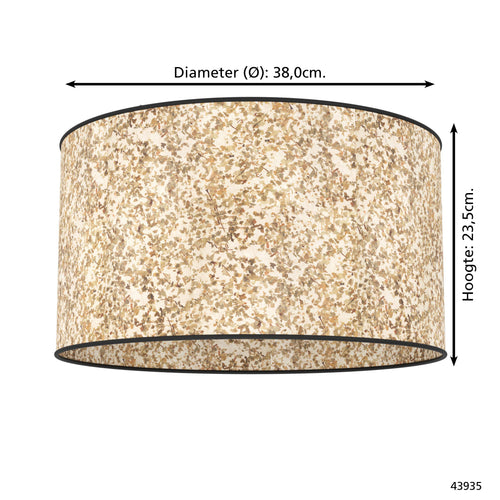 EGLO plafondlamp Butterburn - e27 - ø 38 cm - zwart/wit/groen