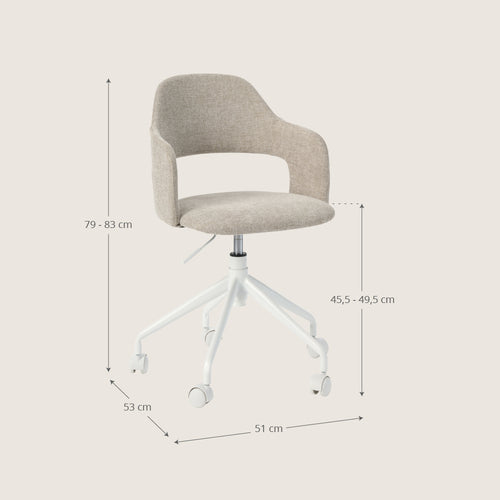 Ergonomische Bureaustoel Met Schommelfunctie, Gevoerde Armleuningen En Hoofdsteun In Hoogte Verstelbaar Draaibaar Nylon Grijs Ergonomische Bureaustoel Met Schommelfunctie, Gevoerde Armleuningen En Hoofdsteun In Hoogte Verstelbaar Draaibaar Nylon Grijs