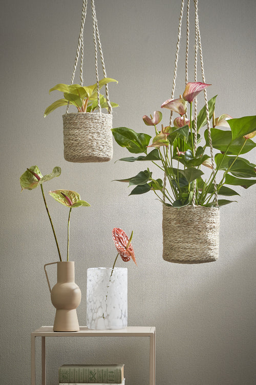 Mica Decorations Atlantic Plantenmand - Set van 2 - H16 x Ø16 cm - Crème - vtwonen shop