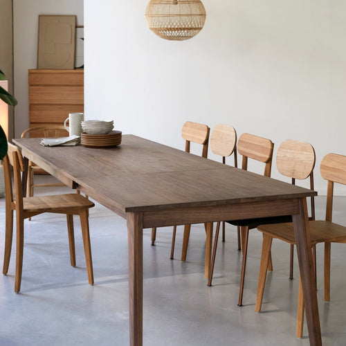 Tikamoon Uitschuifbare tafel in massief notenhout 6-12 pers. - Bruin - vtwonen shop