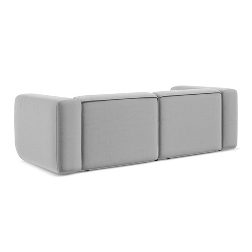 LaMiaSofa 3-zits bank Bari - velours - grijs - 228x89x70