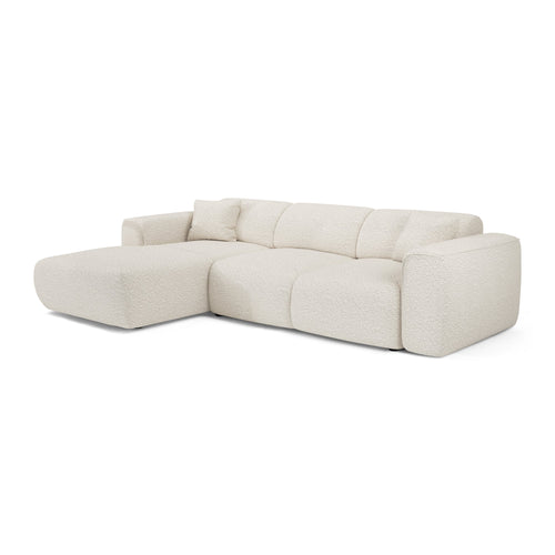 Sia Home - Hoekbanken YUMA - Bouclette stof - Crème - 283cm