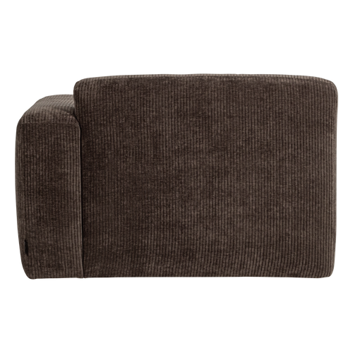 WOOOD chaise longue bank rechts Mojo Base - Rib - Bruin - 74x112x162