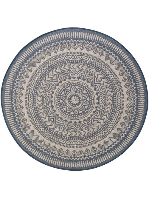 benuta binnen- en buitenkleed Metro - blauw - ø 120 cm