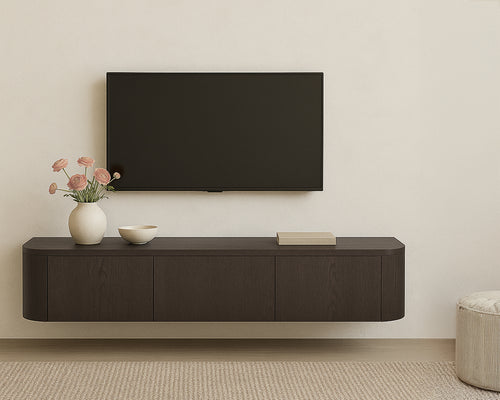 Livingfurn tv-meubel Novero Zwevend - bruin - 35x180x33