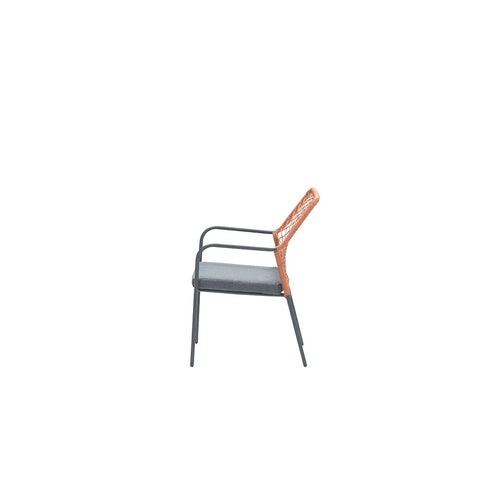 Dido dining fauteuil - carbon black - rope copper - mystic grey