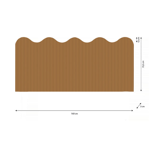 Gestoffeerd hoofdbord met golvende vorm 160x73,5 cm