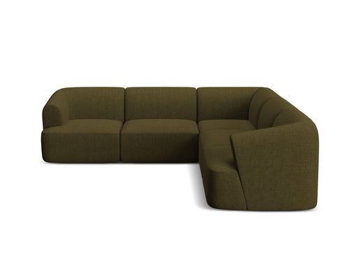 Cosmopolitan Design Symmetrische modulaire hoekbank Campi 6-zits, structurele stof groente - 255x255x70cm