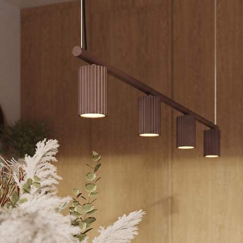 Sollux Lighting Kroonluchter KARBON 4 bruin - 122x6,5x212cm