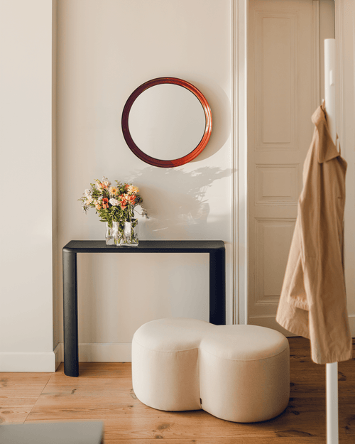 noo.ma Fli Console Table - 102x27x13,5 cm, Auburn Red, board en gepoedercoat staal