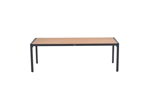 Felini tafel- 220x93 cm - carbon black - light teaklook - vtwonen shop