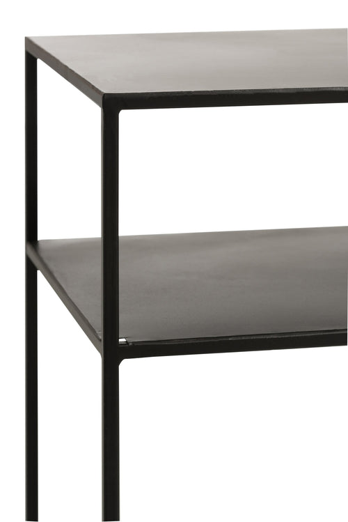 J-Line console Rechthoekig 2 Planken - metaal - zwart