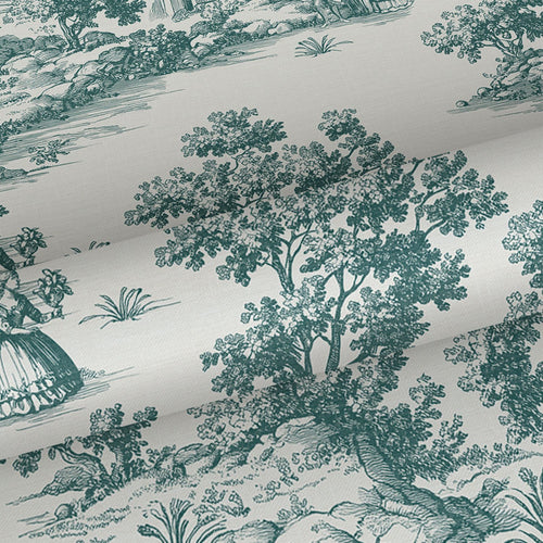 Sanders & Sanders behang toile de jouy print groen - 53 cm x 10 m - 641033