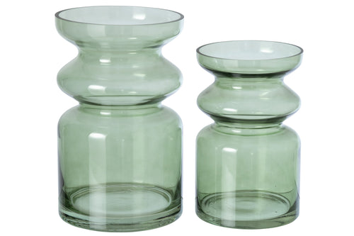 J-Line vaas - glas - olijfgroen - large