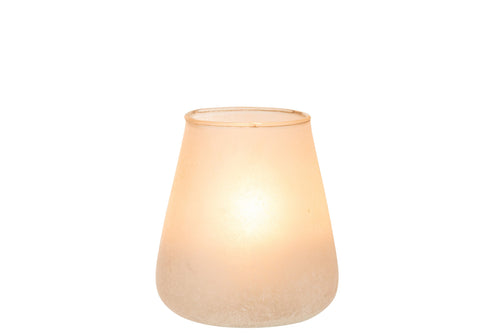 J-Line windlicht Poeder - glas - roze - medium