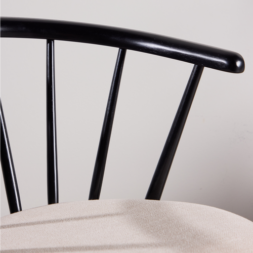 Nest living Paco Houten Eetkamerstoel Vast Zitkussen - Zwart - vtwonen shop