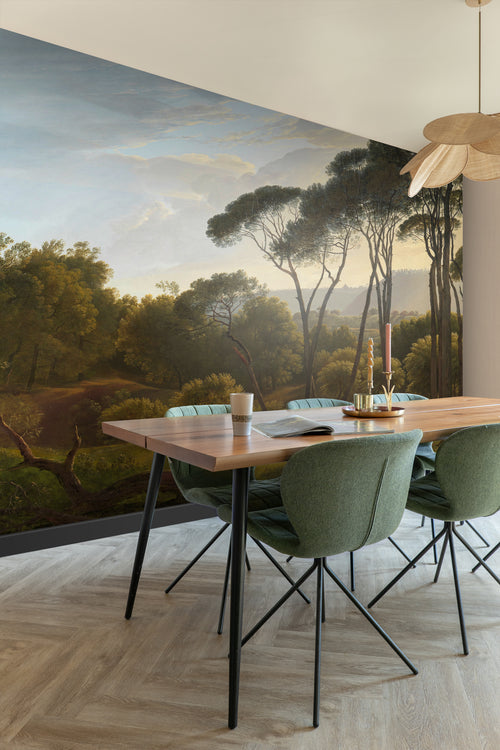 ESTAhome fotobehang Italiaans landschap donkergroen - 372 x 279 cm - 158891 - vtwonen shop