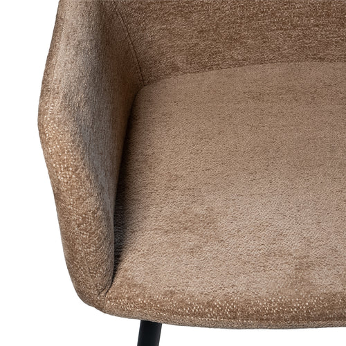 Giga Meubel Eetkamerstoel Annabel - Stof/Metaal - Taupe - Set van 2 - vtwonen shop