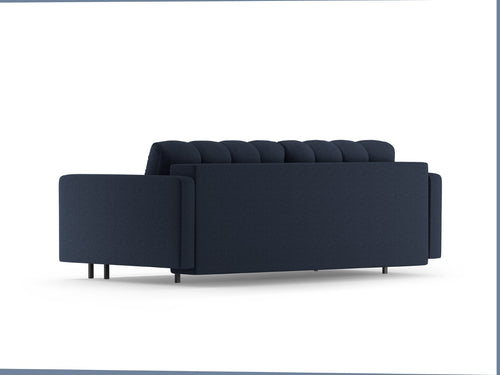 Cosmopolitan Design Slaapbank met opbergdoos Bali 3-zits, structurele stof blauw - 84x222x105cm