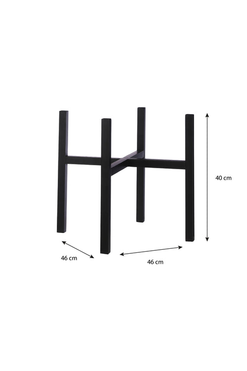 Mica Decorations Ascot Plantenstandaard XL - L46 x B46 x H40 cm - Metaal - Zwart