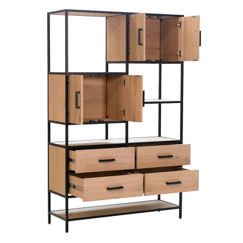 DÉJA Living Vakkenkast Soy - Metaal/Eikenhout - 120x40x190cm - vtwonen shop