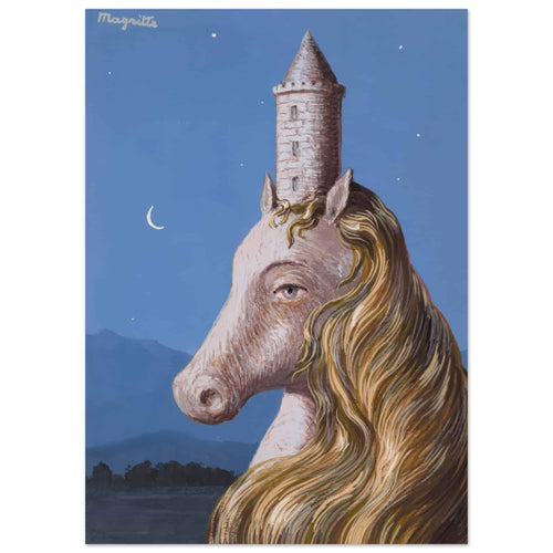 Artfulprints Poster René Magritte - Le coeur du monde   - 50x70 cm - Blauw