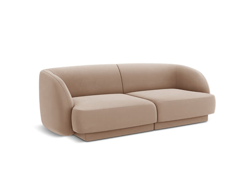 Micadoni Bank Miley 2-zits, flueel, cappuccino - 90x180x70cm