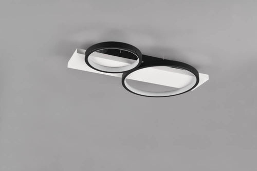 Trio Leuchten plafondlamp Medera - 2 lichts - 54  x 8   cm - zwart wit - vtwonen shop