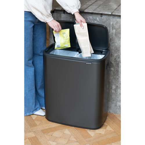 Brabantia Bo Touch Bin, met 2 binnenemmers, 2 x 30 liter - Confident Grey