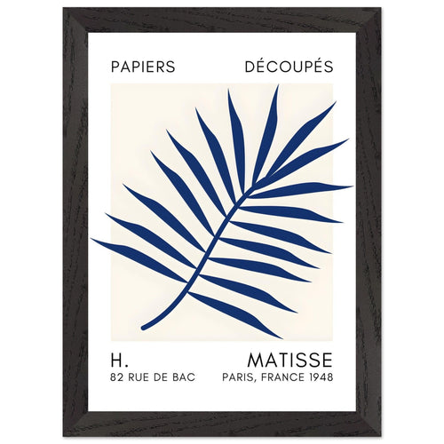 Artfulprints Poster met Lijst Matisse – Floral reef navy blue II   - A4 21x29.7 cm - Blauw