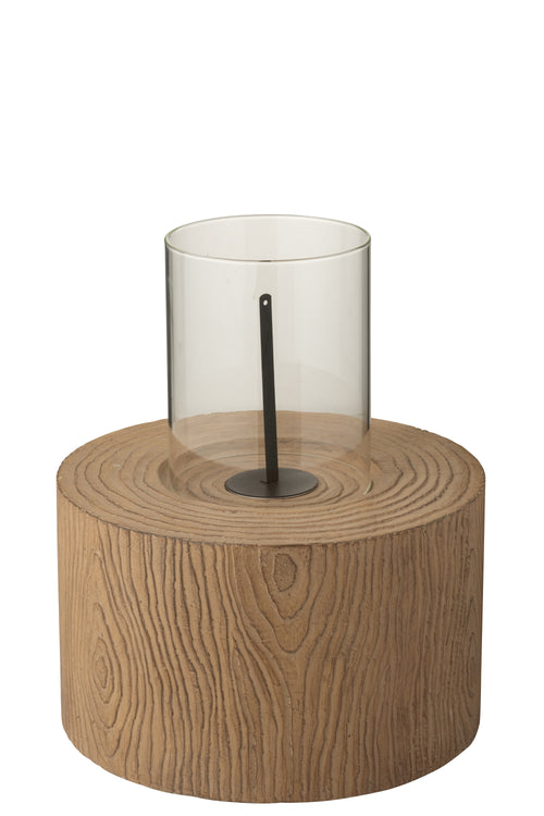 J-Line vuurschaal Trunk Rond - magnesium - bruin