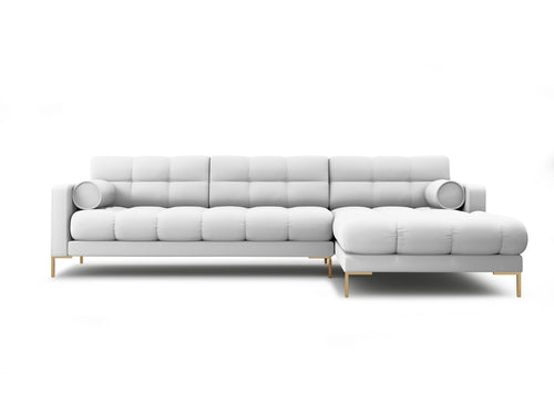 Cosmopolitan Design rechter hoekbank Bali 5-zits, structurele stof, lichtgrijs - 185x293x75cm