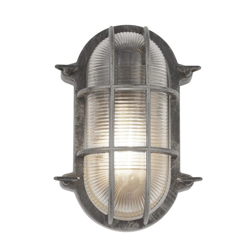 Bulkhead Buitenlamp, zwart zilver aluminium, IP44
