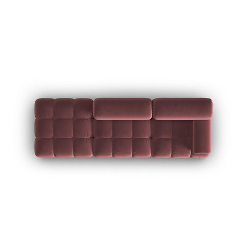 Cosmopolitan Design - Linker modulaire bank Cortina 4-zits, flueel roze - 94x282x70cm