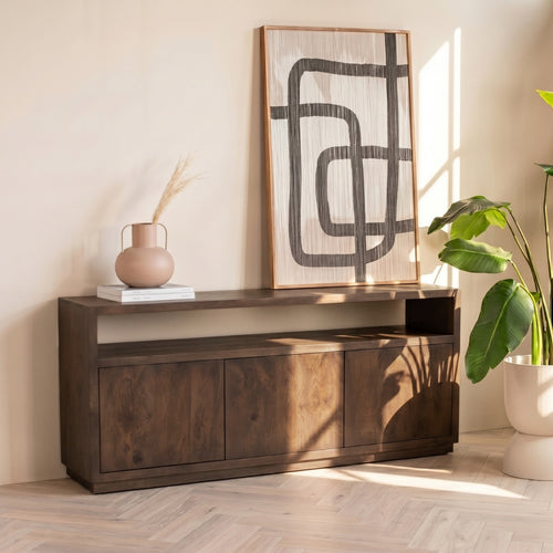 Giga Meubel Dressoir Luxurious - Donkerbruin Mangohout - 180x40x85cm