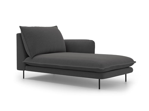 Cosmopolitan Design rechter chaise longue Vienna structurele stof, donkergrijs - 170x110x95cm