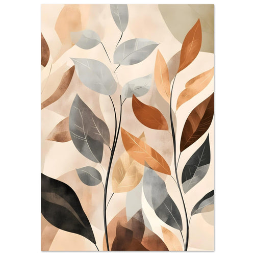 Artfulprints Poster met Lijst Boho – Autumn leaves   - 50x70 cm - Meerkleurig