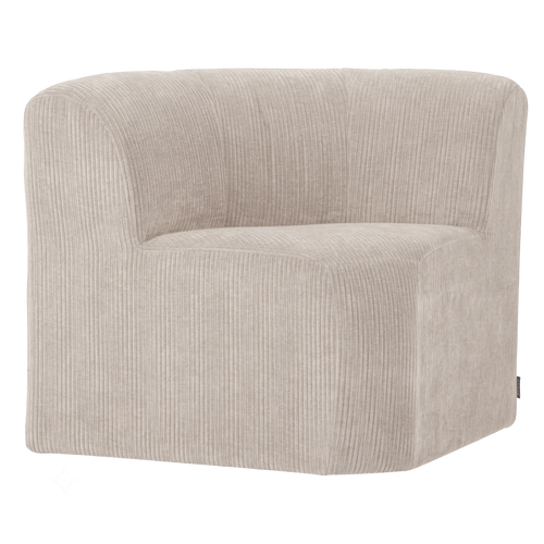WOOOD eetbank hoek met rugleuning Mojo Base - Rib - Ecru - 83x80x80
