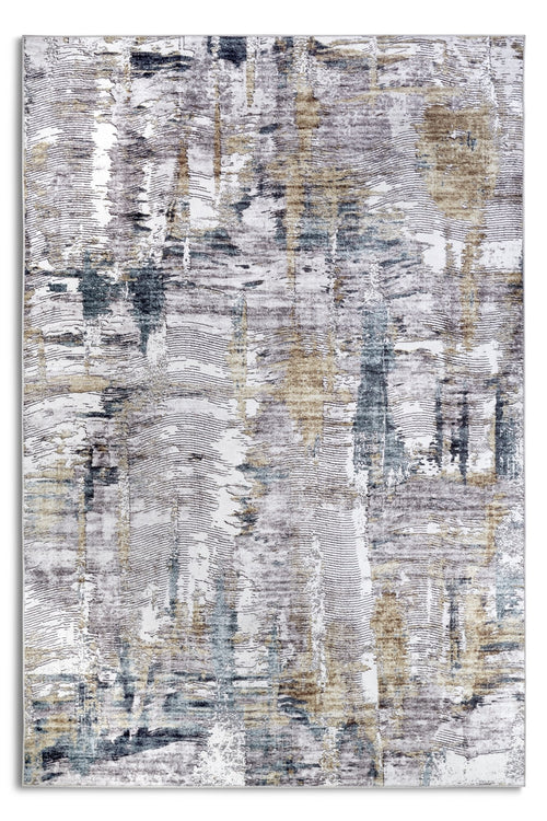 ELLE Decoration Imagination Shortpile Rug Malard Saphire Gold 200x290 cm - vtwonen shop