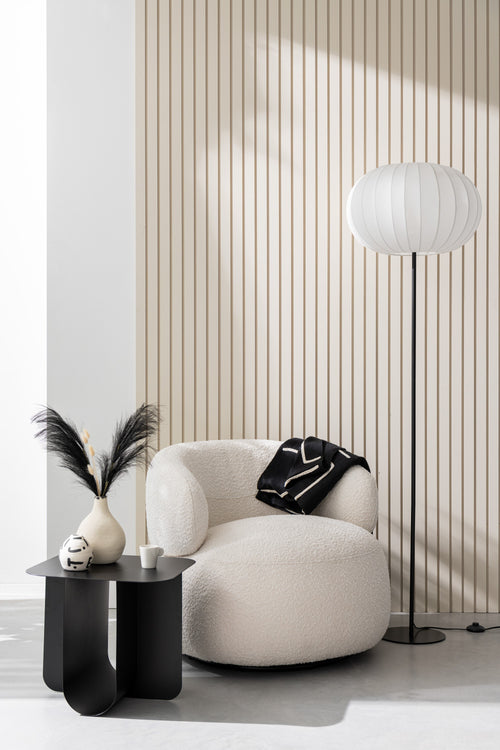 J-Line zetel Draaiend Rond - hout/schuim - ecru