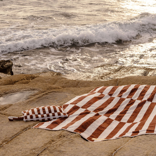 Walra - Strandlaken Salty Square - 100x180 cm - Bruin