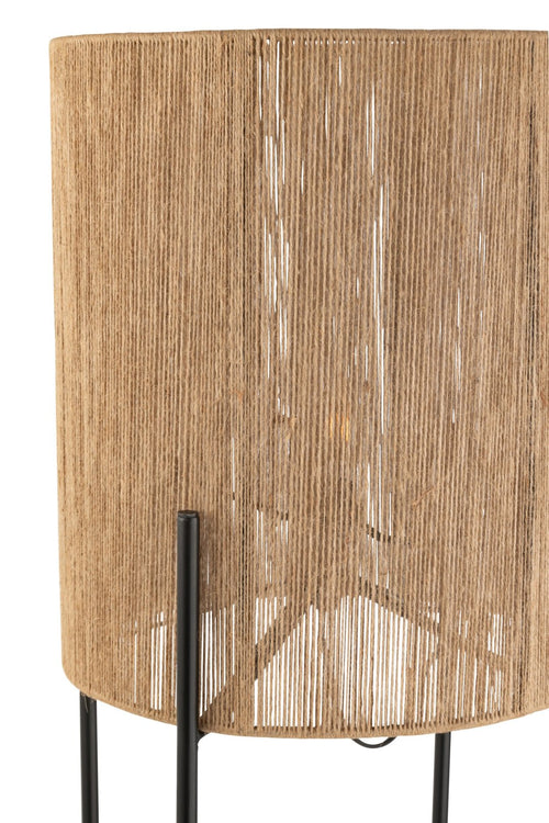 J-Line vloerlamp - ijzer/mango - naturel/zwart