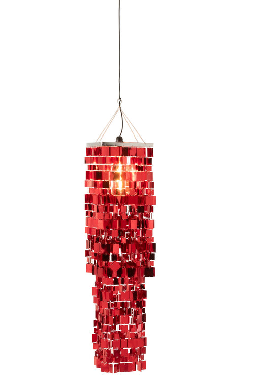 J-Line lampenkap Kandelaar Vierkant - pvc - rood - medium