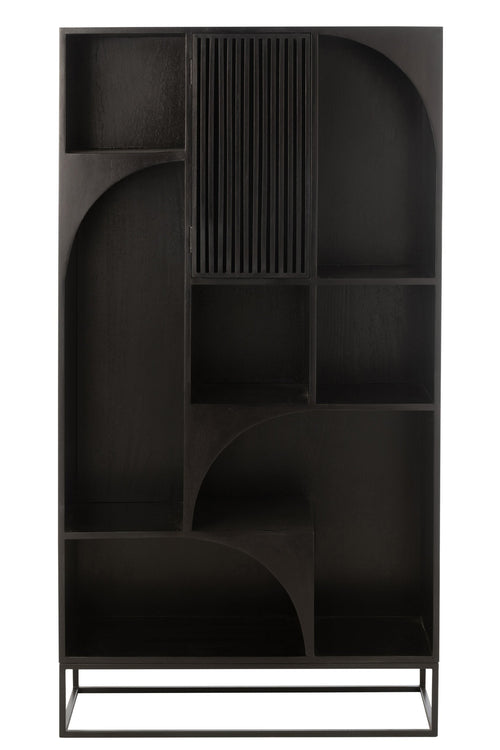 J-Line rek Mode - mango hout/mdf - zwart