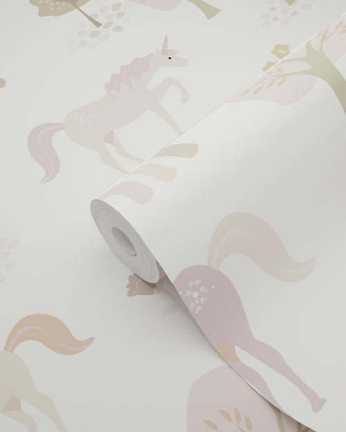 ESTAhome behang unicorns beige en zacht roze - 53 cm x 10.05 m - 139503